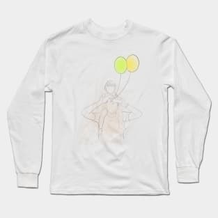 father and child line drawing Long Sleeve T-Shirt